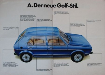Volkswagen Rabbit Modelprogram 1974 "Das kleine Golf ABC" Carbrochure (5188)